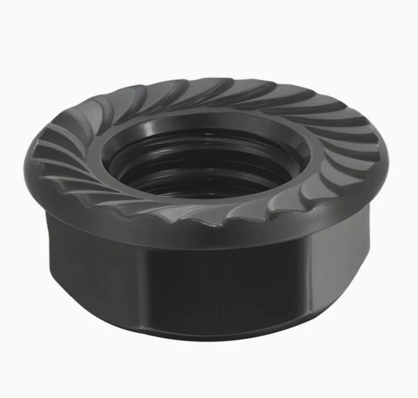 Grade 4.8 Black Hexagon Flange Nut With Serrations best