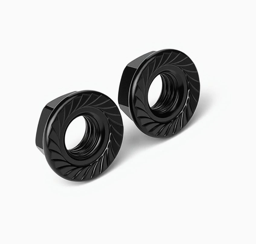 Grade 4.8 Black Hexagon Flange Nut With Serrations factory